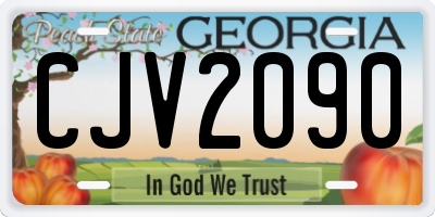 GA license plate CJV2090