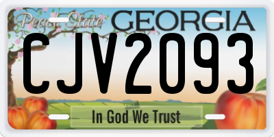 GA license plate CJV2093