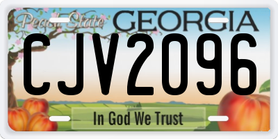 GA license plate CJV2096