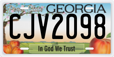 GA license plate CJV2098