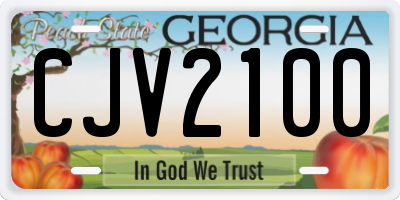 GA license plate CJV2100