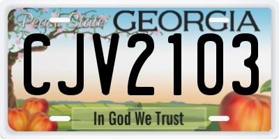 GA license plate CJV2103