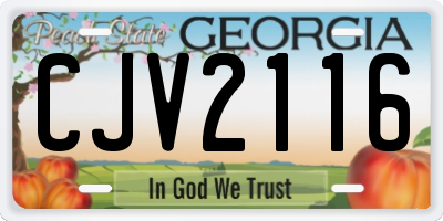GA license plate CJV2116