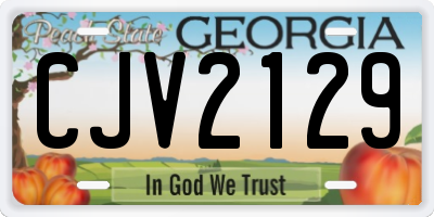 GA license plate CJV2129
