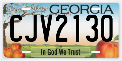 GA license plate CJV2130