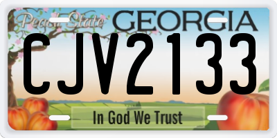 GA license plate CJV2133