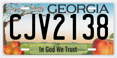 GA license plate CJV2138