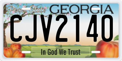 GA license plate CJV2140