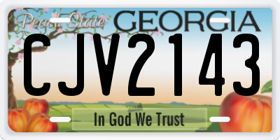 GA license plate CJV2143