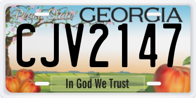 GA license plate CJV2147