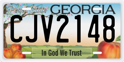 GA license plate CJV2148