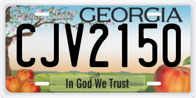 GA license plate CJV2150