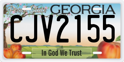 GA license plate CJV2155