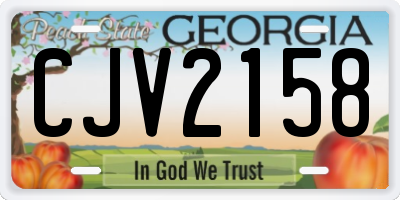 GA license plate CJV2158