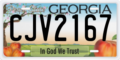 GA license plate CJV2167