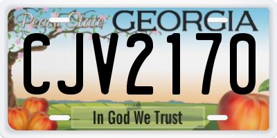 GA license plate CJV2170