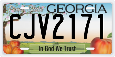 GA license plate CJV2171