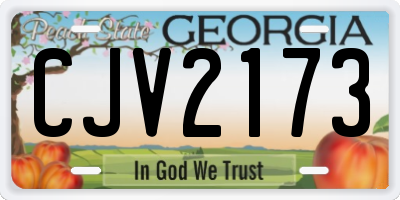 GA license plate CJV2173