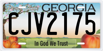 GA license plate CJV2175