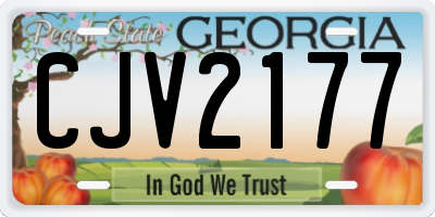 GA license plate CJV2177