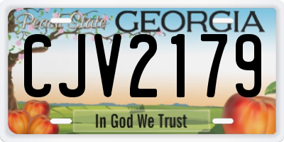 GA license plate CJV2179