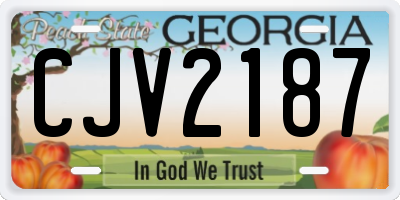 GA license plate CJV2187