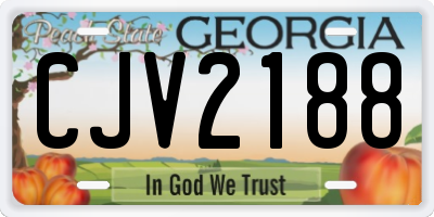 GA license plate CJV2188
