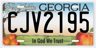 GA license plate CJV2195