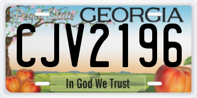 GA license plate CJV2196