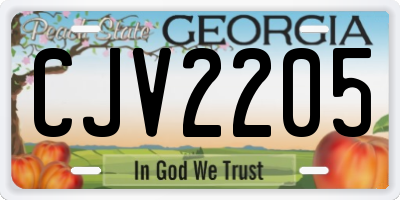 GA license plate CJV2205