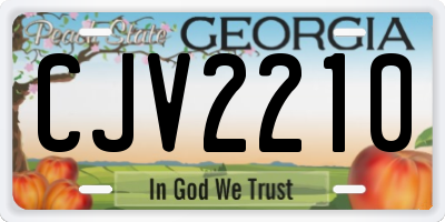 GA license plate CJV2210