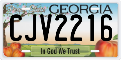 GA license plate CJV2216