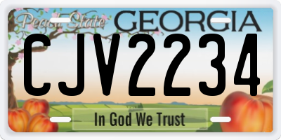 GA license plate CJV2234