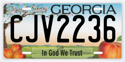 GA license plate CJV2236