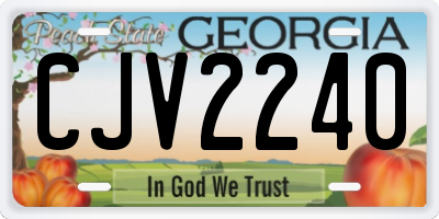 GA license plate CJV2240