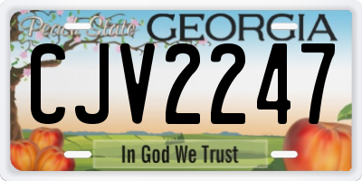 GA license plate CJV2247