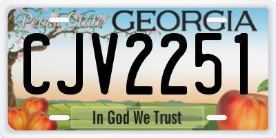 GA license plate CJV2251