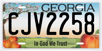 GA license plate CJV2258