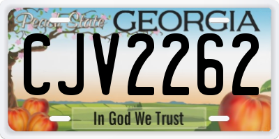 GA license plate CJV2262