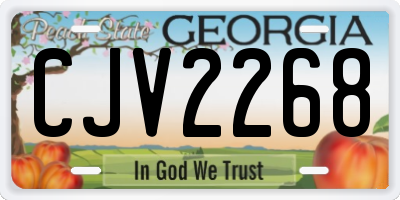 GA license plate CJV2268