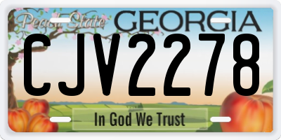 GA license plate CJV2278