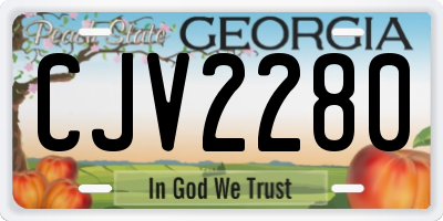 GA license plate CJV2280