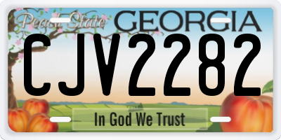 GA license plate CJV2282