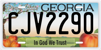 GA license plate CJV2290