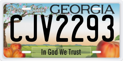 GA license plate CJV2293