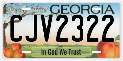 GA license plate CJV2322