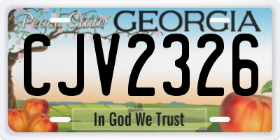GA license plate CJV2326