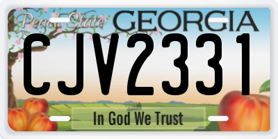 GA license plate CJV2331