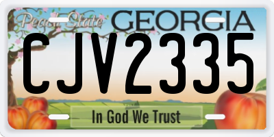 GA license plate CJV2335