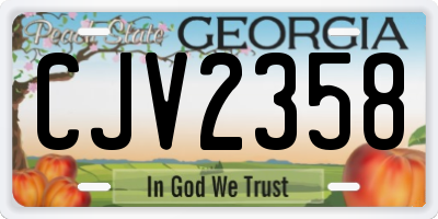 GA license plate CJV2358